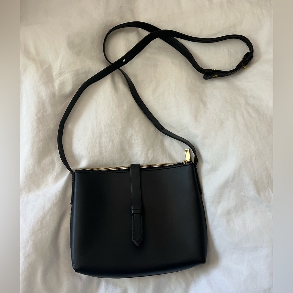 J. Crew black leather Ryann crossbody bag